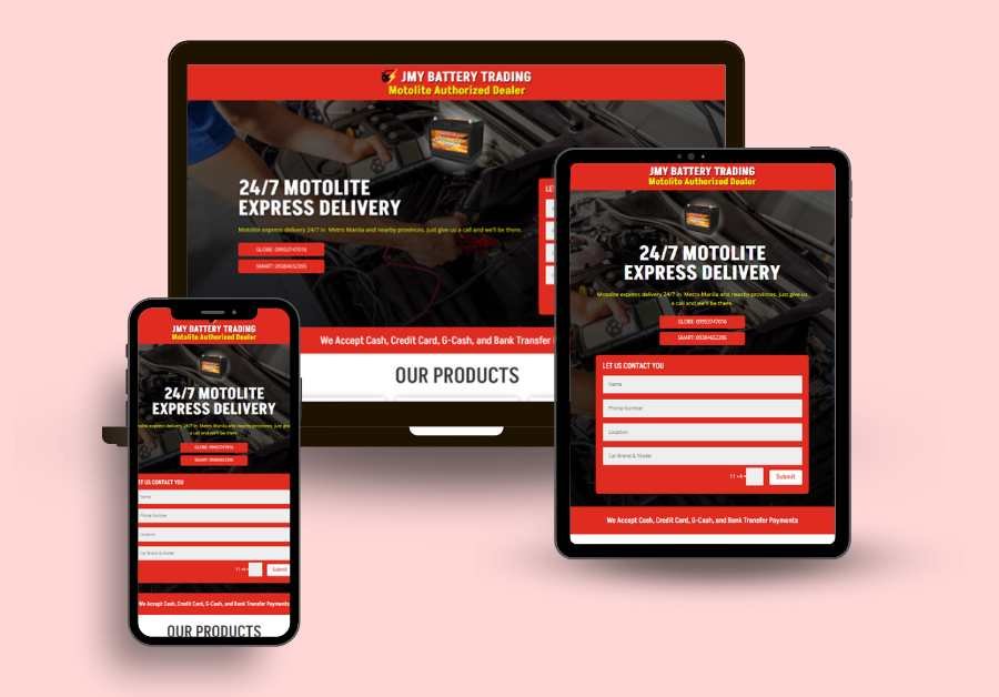 JMY Battery Trading Motolite - Web Lychee Website Design